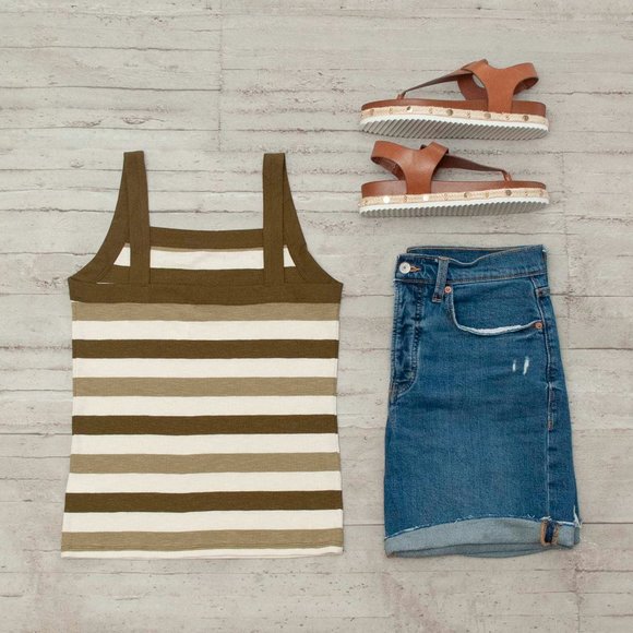 NWT Gap Soft Ribbed Striped Shirt M - Picture 2 of 3